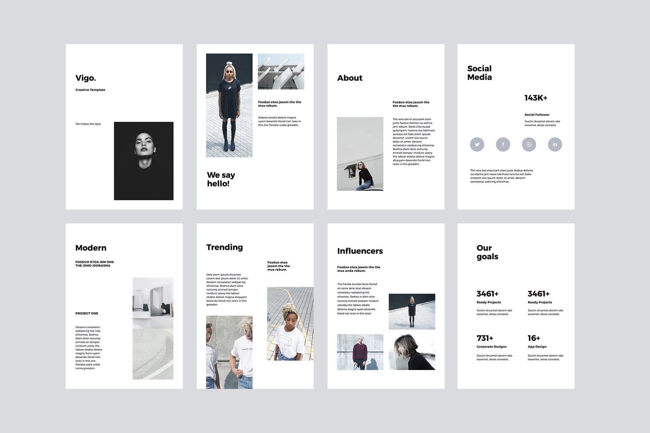 K0466 竖版简洁个人简历摄影设计作品集Keynote模板 VIGO - Vertical Keynote Template-演示喵HUB