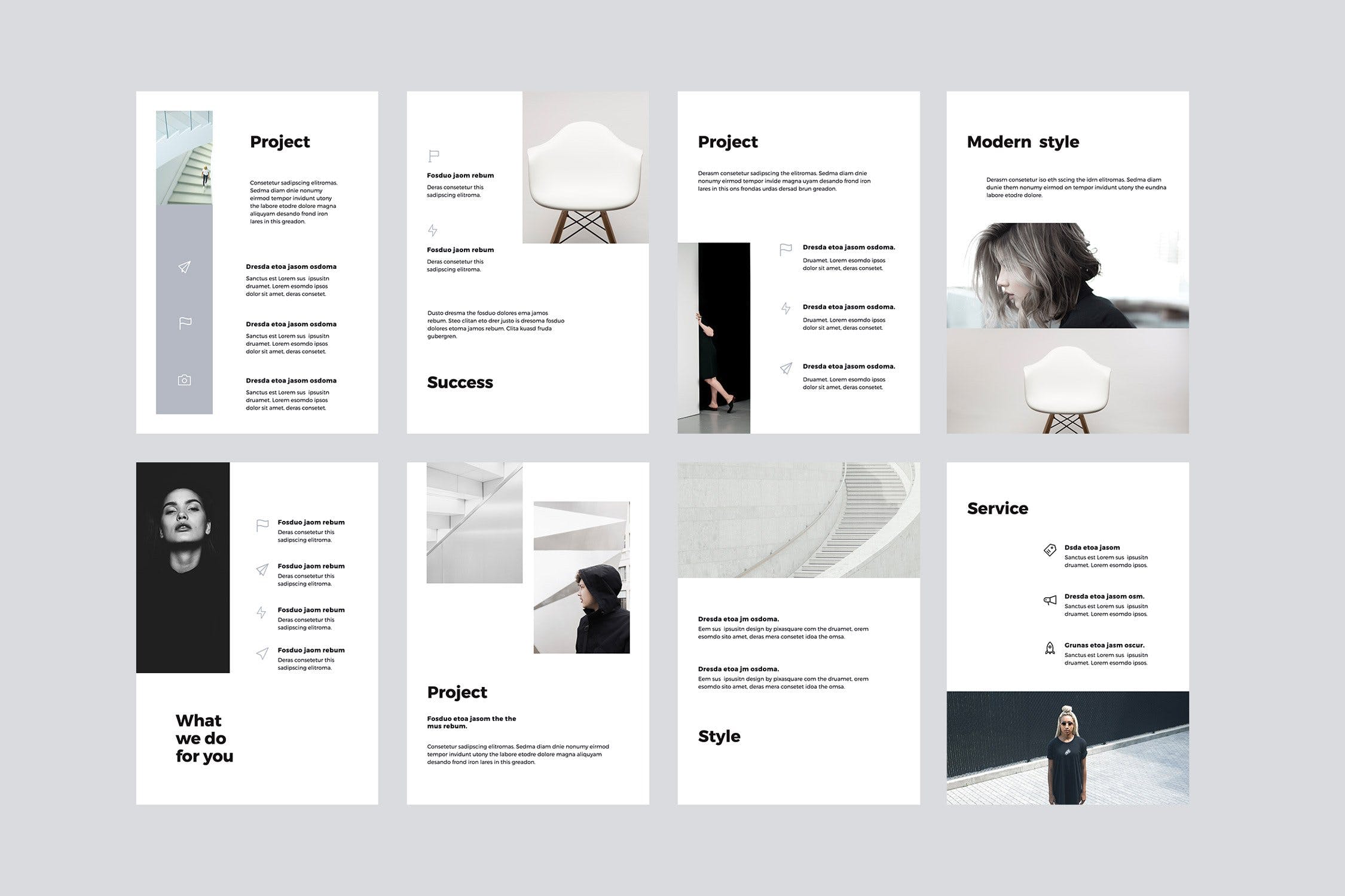 K0466 竖版简洁个人简历摄影设计作品集Keynote模板 VIGO - Vertical Keynote Template-演示喵HUB