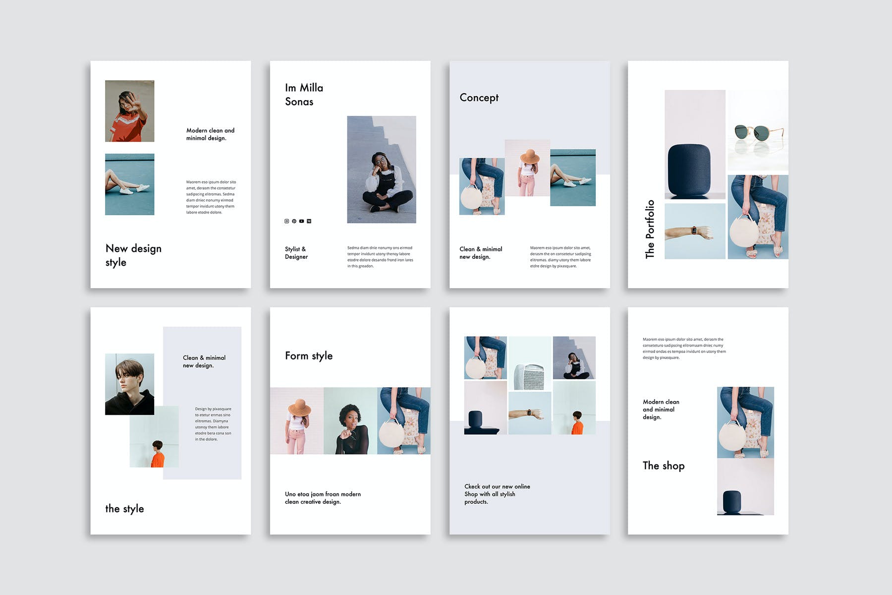 K0467 竖版简洁个人简历作品集产品目录商业手册Keynote模板 FORM - Keynote Vertical Template Presentation-演示喵HUB