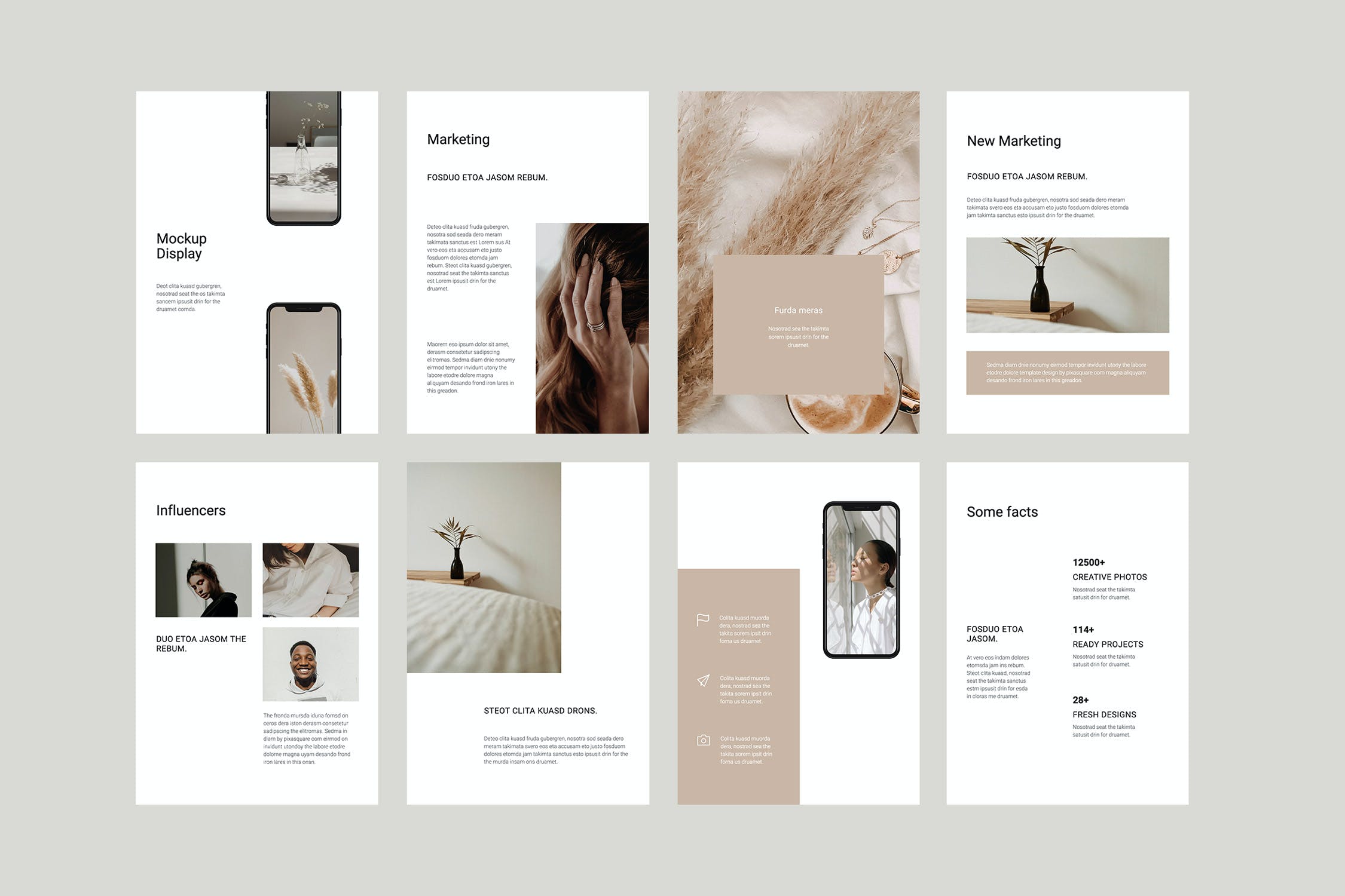 K0468 竖版简洁个人设计作品集简历品牌介绍Keynote模板 COSA - A4 Vertical Keynote Template-演示喵HUB