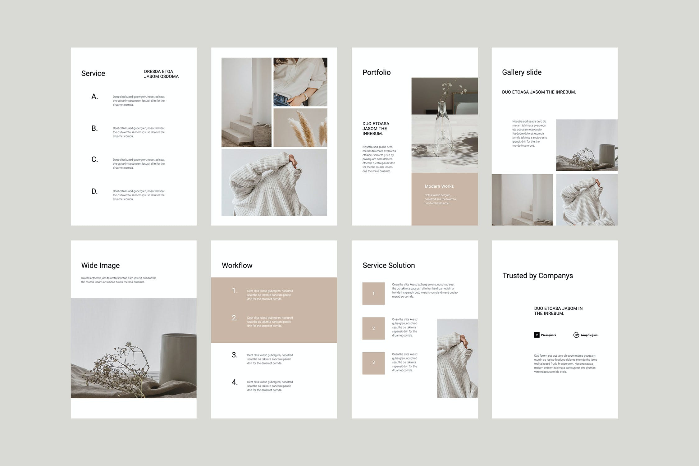 K0468 竖版简洁个人设计作品集简历品牌介绍Keynote模板 COSA - A4 Vertical Keynote Template-演示喵HUB