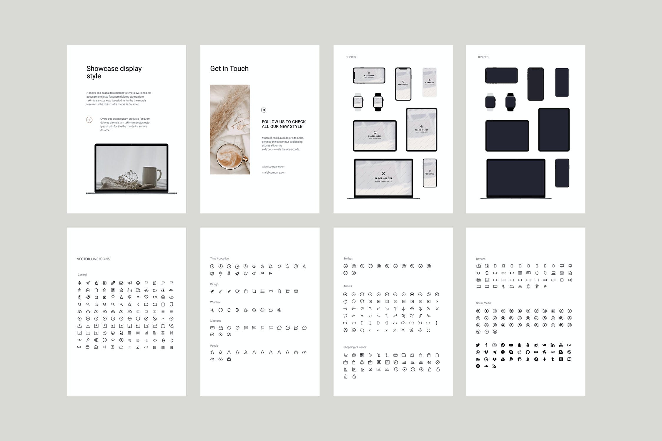 K0468 竖版简洁个人设计作品集简历品牌介绍Keynote模板 COSA - A4 Vertical Keynote Template-演示喵HUB