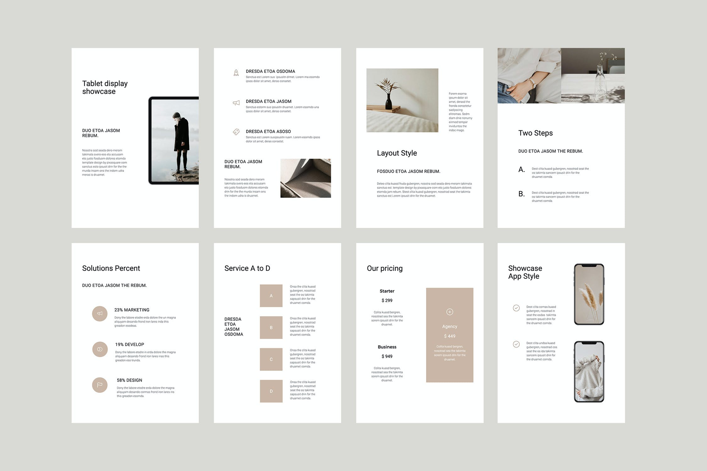 K0468 竖版简洁个人设计作品集简历品牌介绍Keynote模板 COSA - A4 Vertical Keynote Template-演示喵HUB