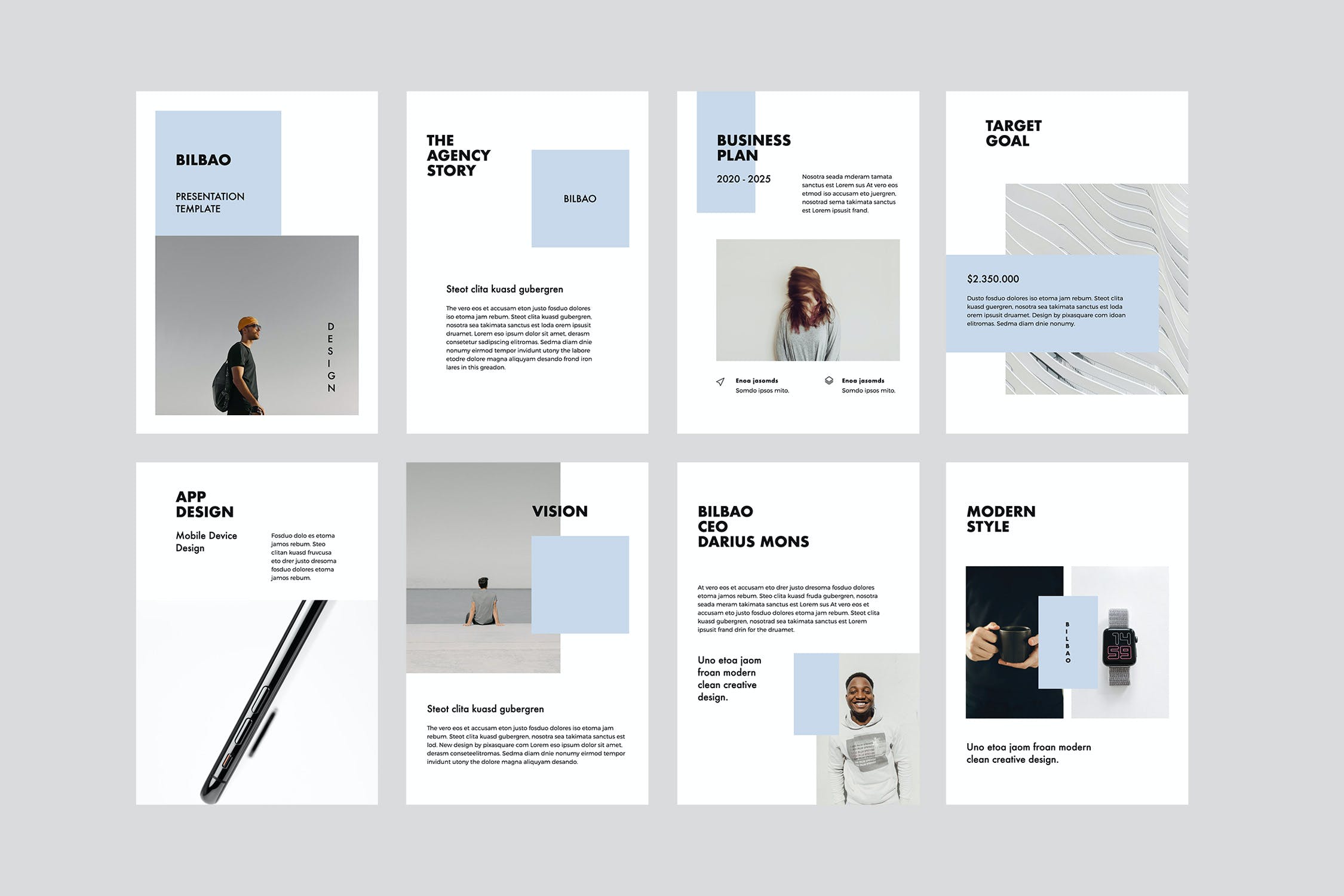 K0469 竖版简洁个人摄影设计作品集简历Keynote模板 BILBAO - A4 Vertical Keynote Template-演示喵HUB