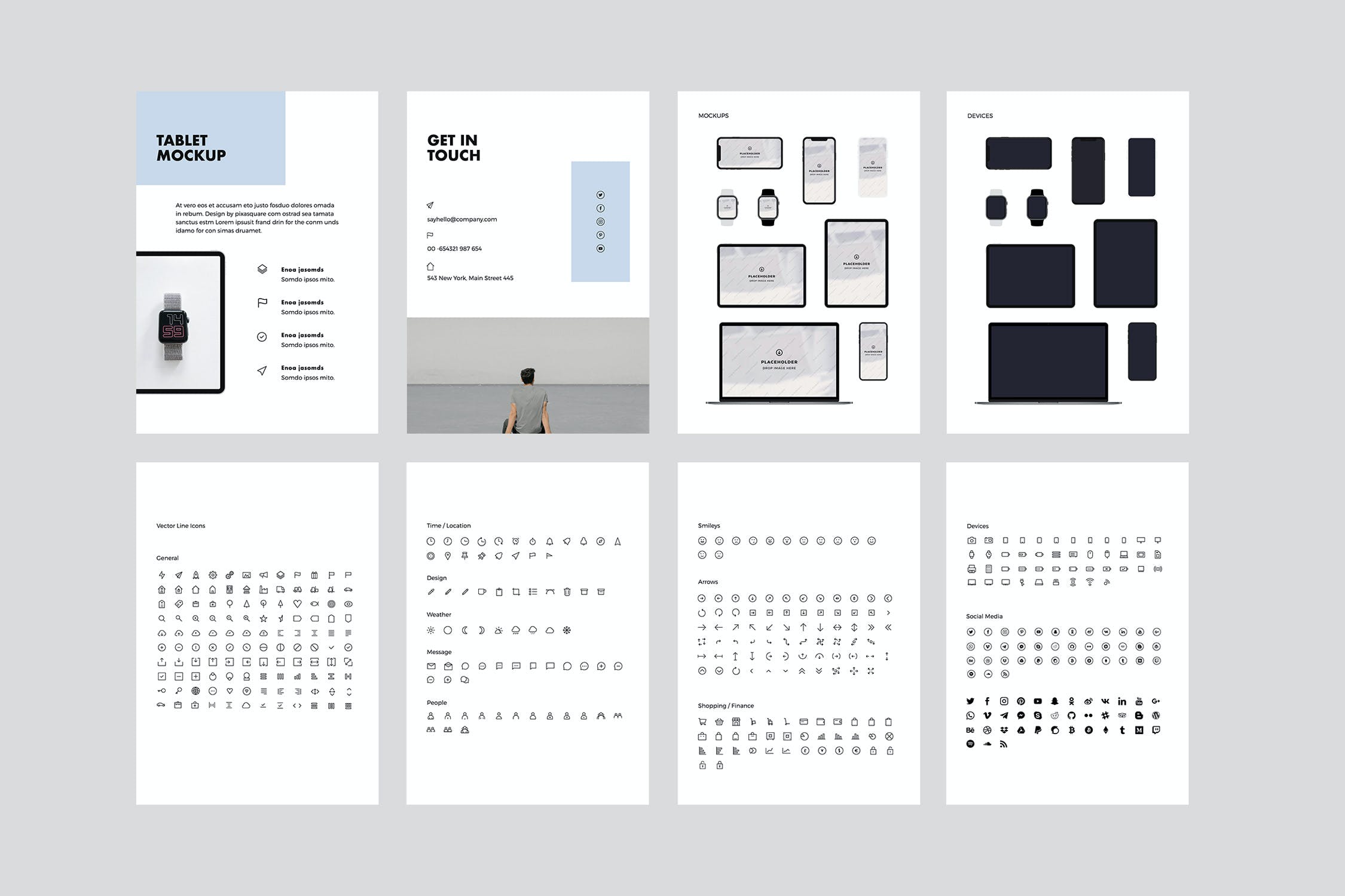 K0469 竖版简洁个人摄影设计作品集简历Keynote模板 BILBAO - A4 Vertical Keynote Template-演示喵HUB