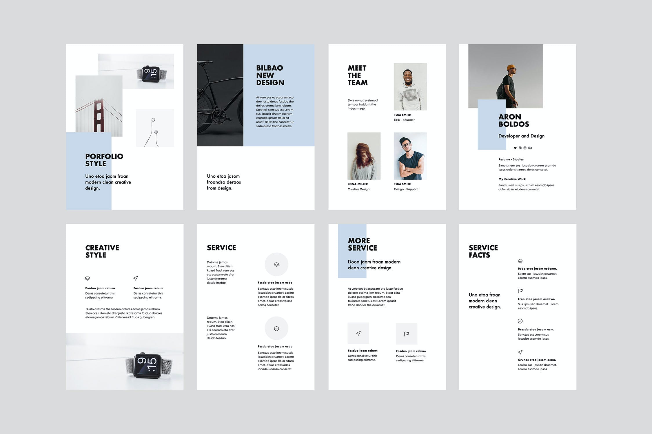 K0469 竖版简洁个人摄影设计作品集简历Keynote模板 BILBAO - A4 Vertical Keynote Template-演示喵HUB