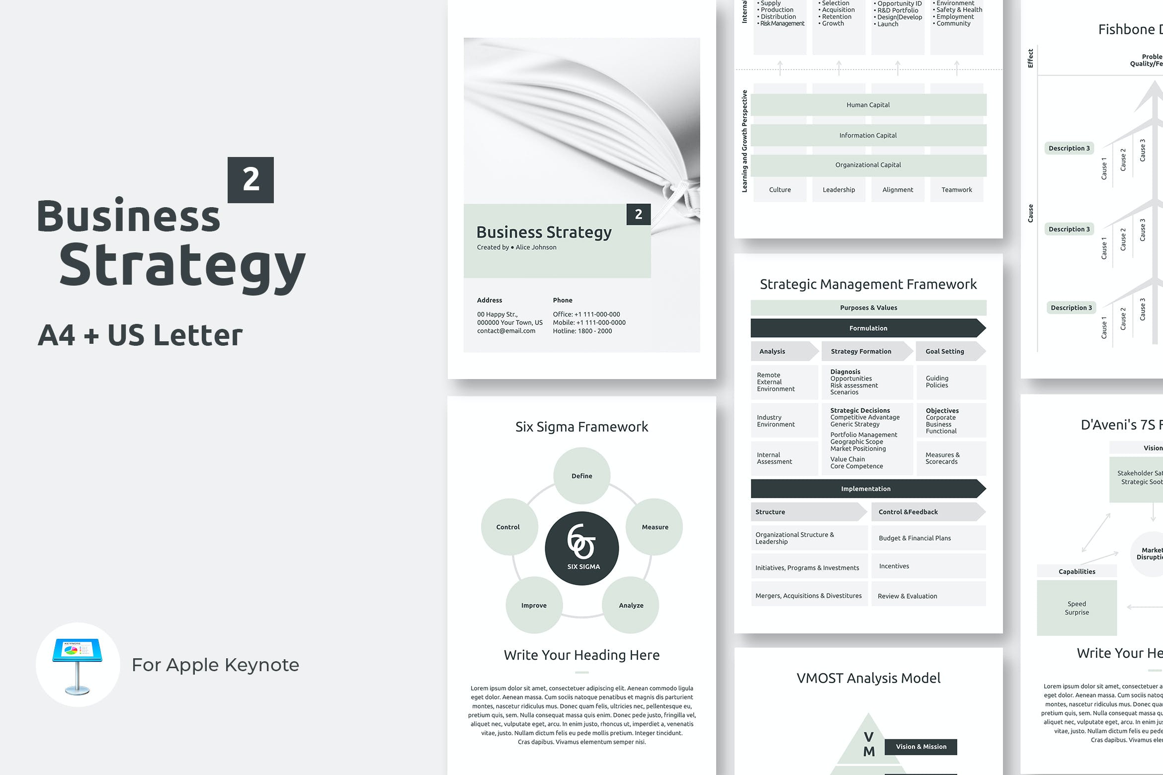 K0471 竖版商业数据报表市场调查行业分析Keynote模板 Vertical Business Strategy Two Keynote Template-演示喵HUB