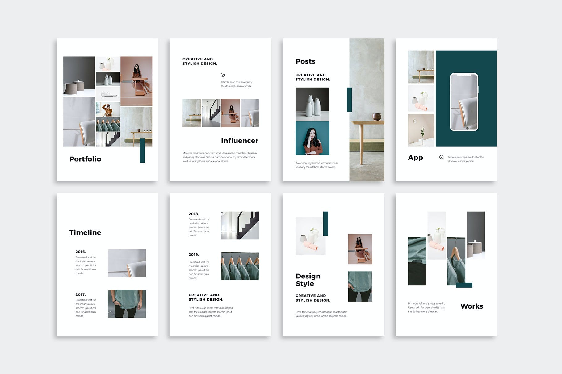 K0473 竖版现代书籍画册作品集展示Keynote模板 NOYA - Vertical Keynote Template-演示喵HUB