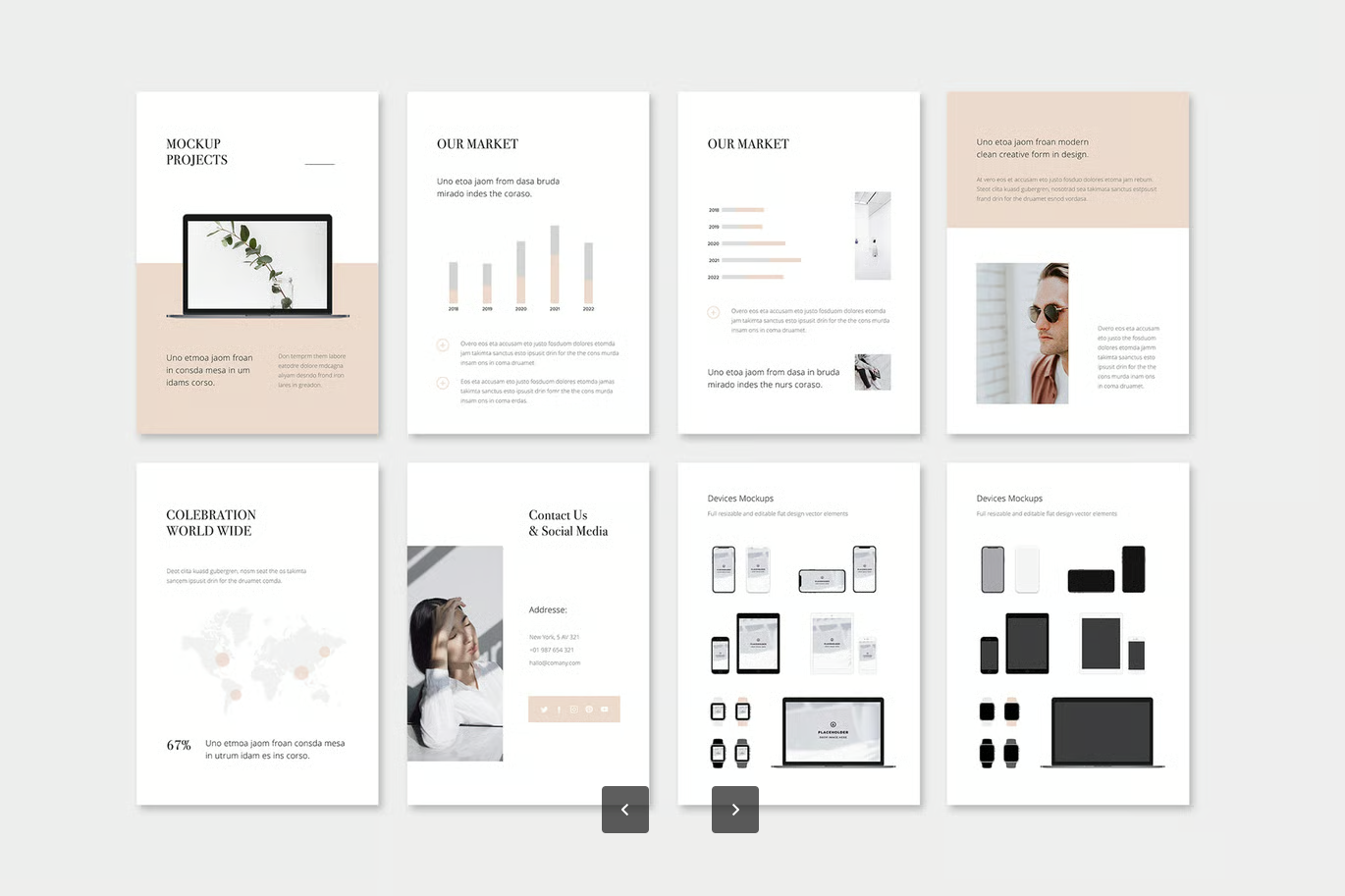 Keynote竖版PPT模板商务风简约大气A4USLetter双尺寸演讲专用MAON - Vertical Keynote A4 + US Letter Template-演示喵HUB