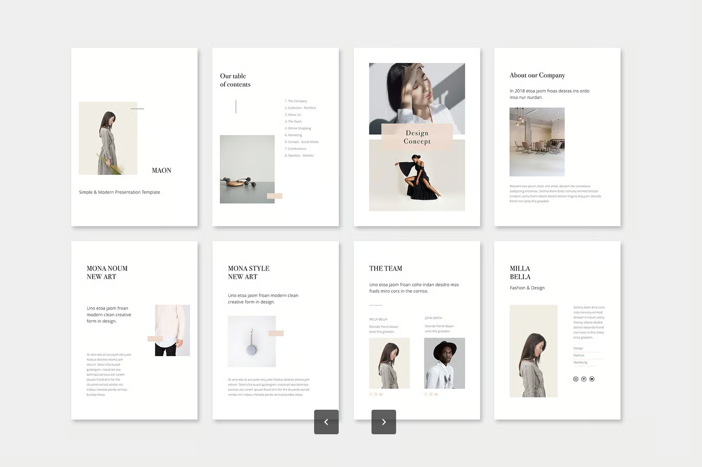 Keynote竖版PPT模板商务风简约大气A4USLetter双尺寸演讲专用MAON - Vertical Keynote A4 + US Letter Template-演示喵HUB