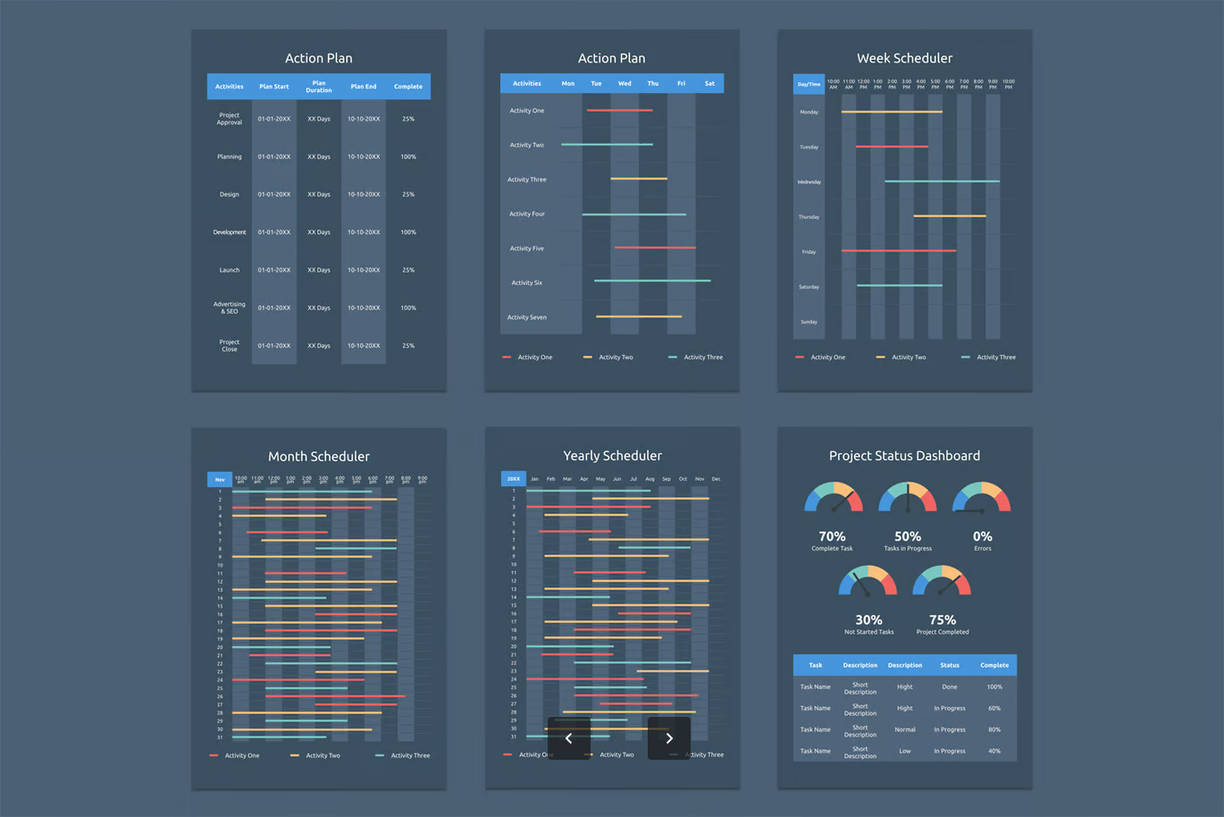 Keynote模板A4竖版2024商务风工作计划PPT高端可编辑简约大气Project Plan - A4 Vertical Keynote Template-演示喵HUB
