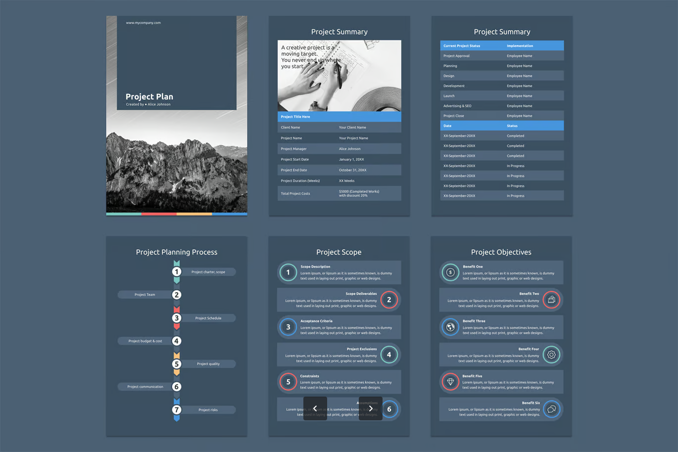 Keynote模板A4竖版2024商务风工作计划PPT高端可编辑简约大气Project Plan - A4 Vertical Keynote Template-演示喵HUB