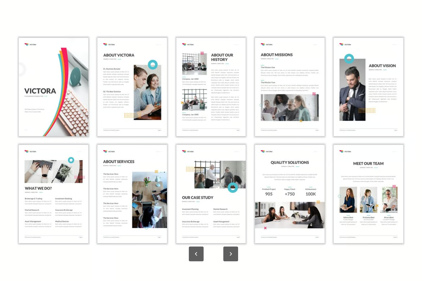 Victora高端商务PPT模板 企业汇报答辩A4可编辑 简约创意动态KeynoteVictora - Business Consuting A4 Keynote-演示喵HUB
