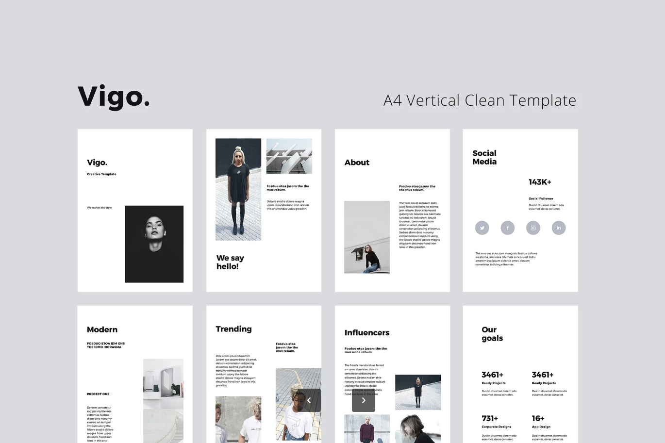 高端商务风A4竖版Keynote模板 创意简约可编辑PPT演示文稿设计VIGO - A4 Vertical Keynote Template-演示喵HUB