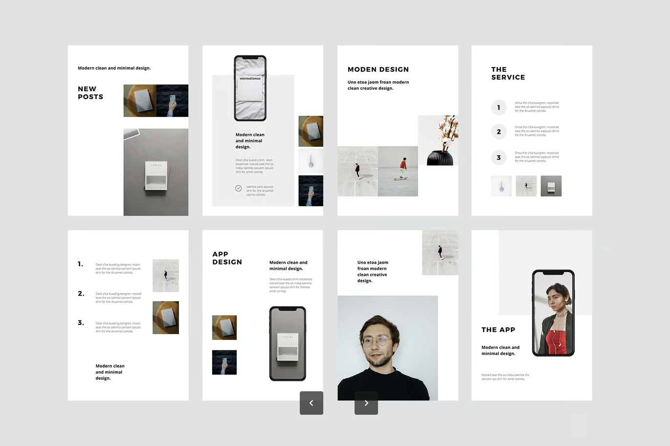 Keynote商务模板A4竖版极简可编辑苹果风毕业答辩PPT素材MODEN - A4 Vertical Keynote Style Template-演示喵HUB