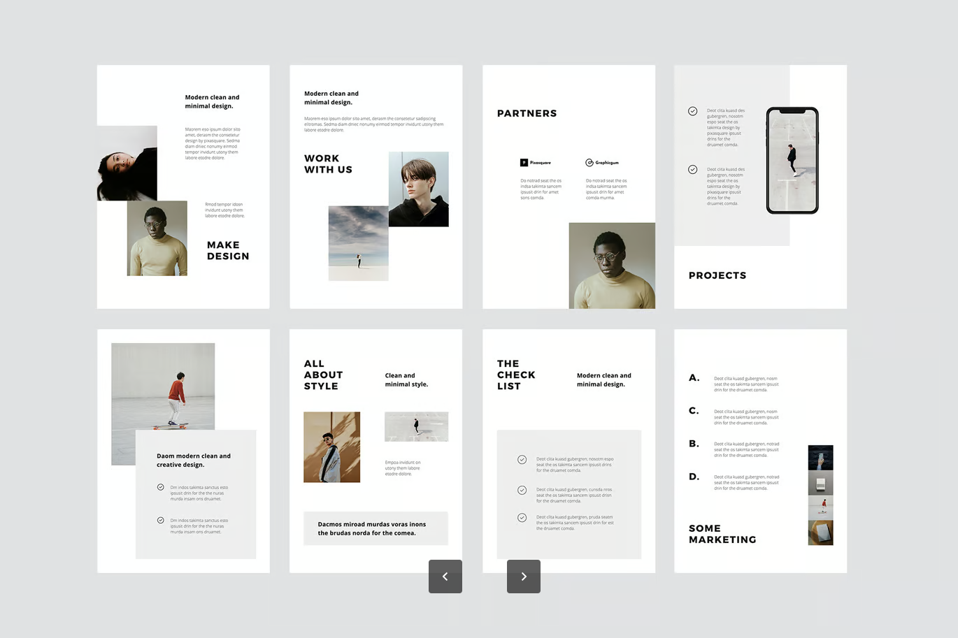 Keynote商务模板A4竖版极简可编辑苹果风毕业答辩PPT素材MODEN - A4 Vertical Keynote Style Template-演示喵HUB