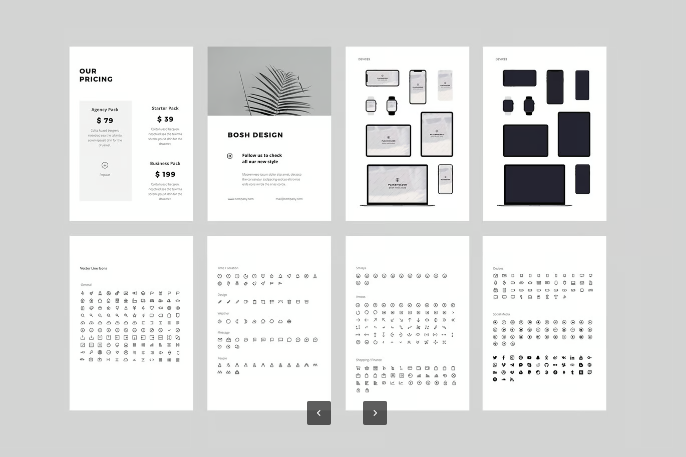 A4竖版Keynote模板高端商务风可编辑全矢量30页毕业答辩PPT素材BOSH - A4 Vertical Keynote Template-演示喵HUB