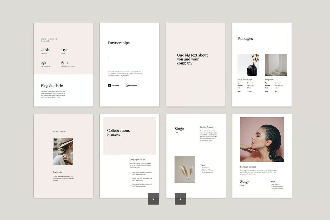 MONA A4竖版Keynote模板 商务PPT媒体工具包 高端可编辑企业宣传MONA - A4 Vertical Keynote Media Kit Template-演示喵HUB