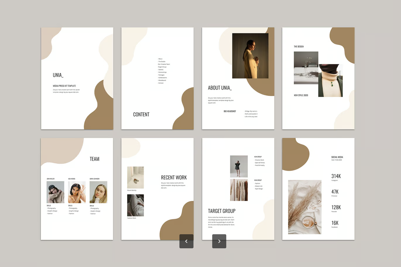 商务风A4竖版Keynote媒体模板 高端可编辑PPT设计2024新款UNIA - A4 Vertical Keynote Media Kit Template-演示喵HUB