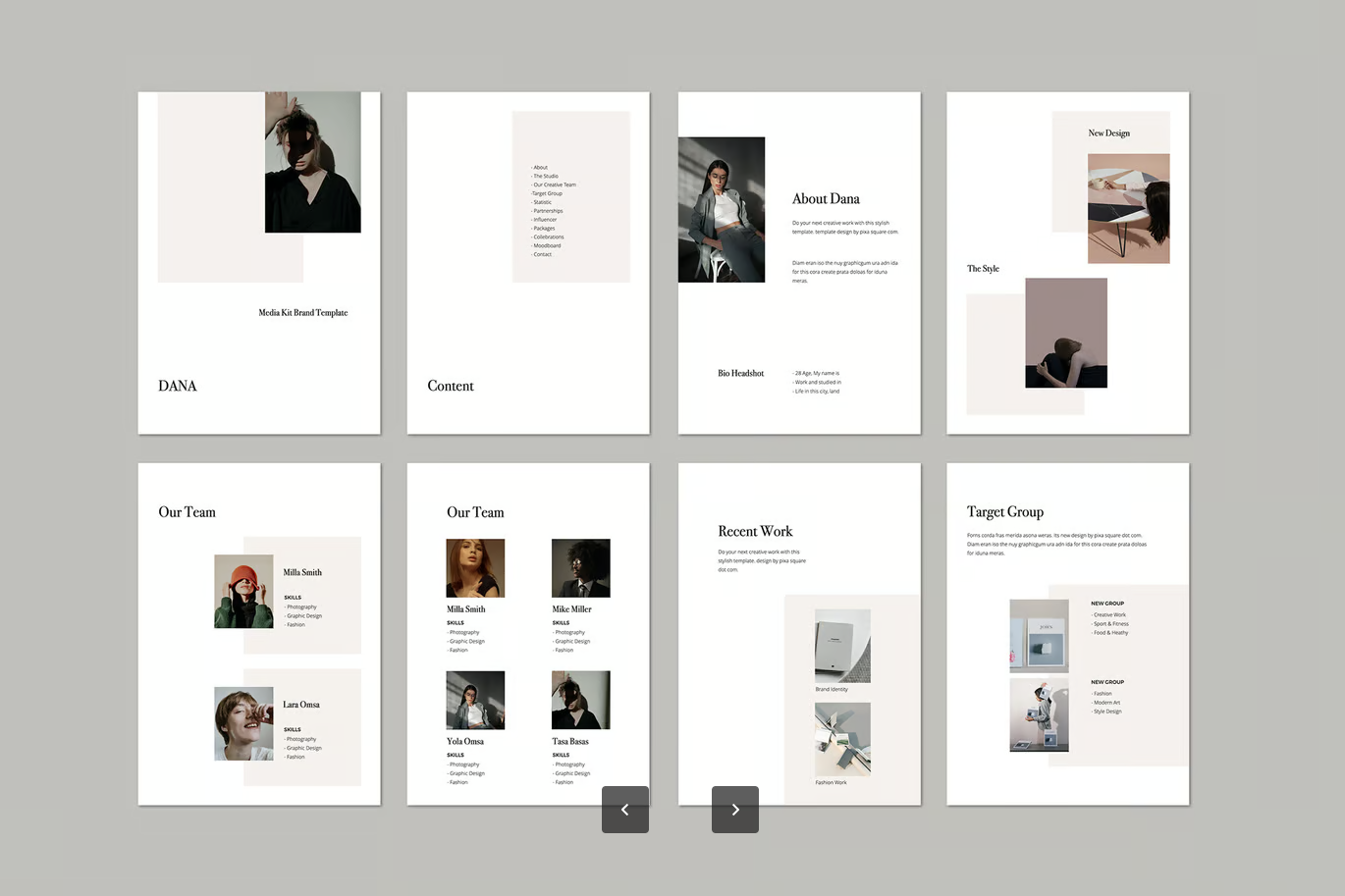 DANA系列A4竖版Keynote模板 商务媒体发布会套装 苹果专用可编辑设计DANA - A4 Vertical Keynote Media Kit Template-演示喵HUB