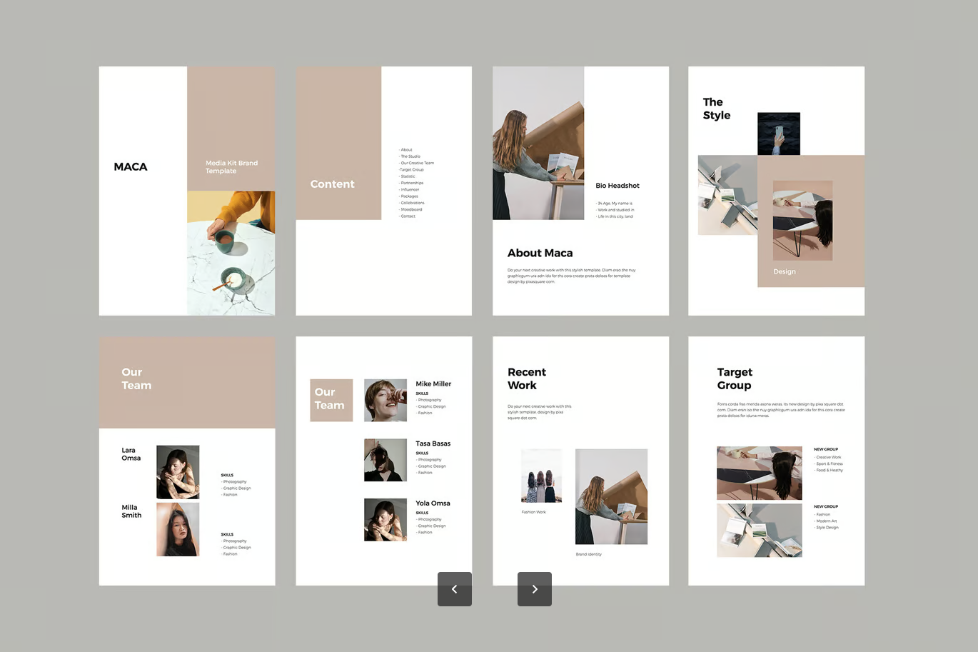 苹果专用高端商务风A4竖版Keynote媒体工具包可编辑PPT模板MACA - A4 Vertical Keynote Media Kit Template-演示喵HUB