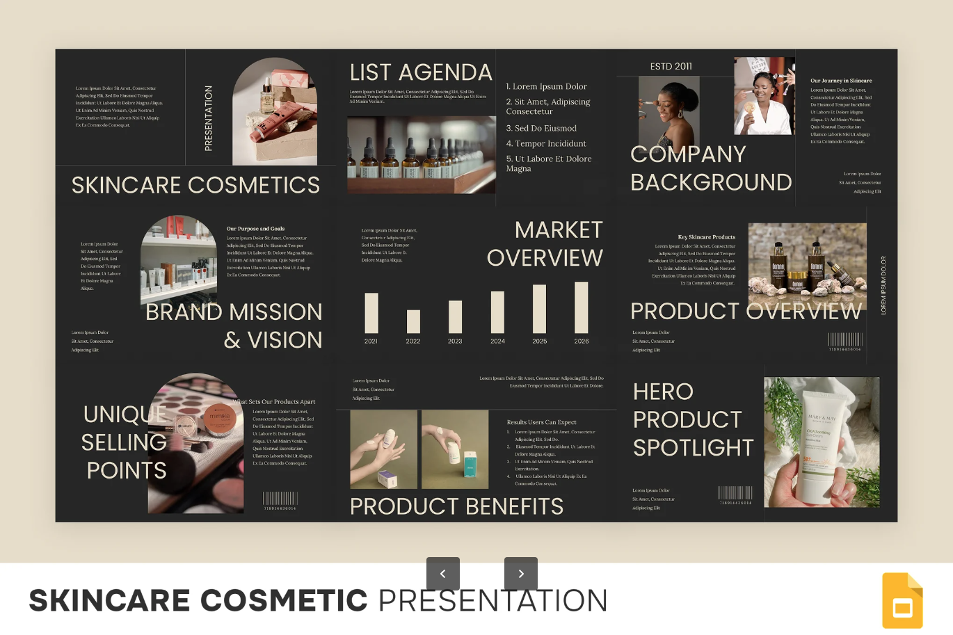 高端化妆品PPT模板ins风可编辑动态特效免费商用30页Skincare Cosmetic-演示喵HUB