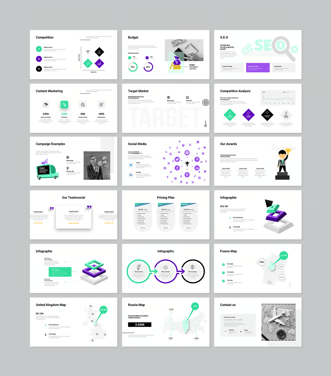 高端商业计划书PPT模板Google Slides可编辑极简风创业路演Business Plan Google Slides Presentation Template-演示喵HUB