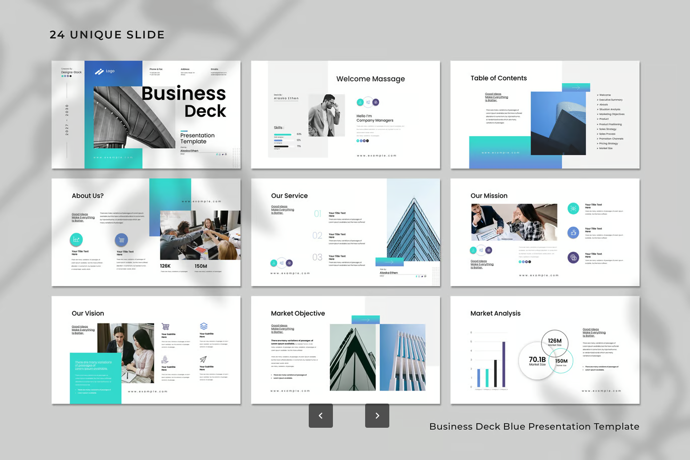 商务蓝色PPT模板可编辑高级感工作汇报企业演示年终总结Business Deck Blue Presentation Template-演示喵HUB