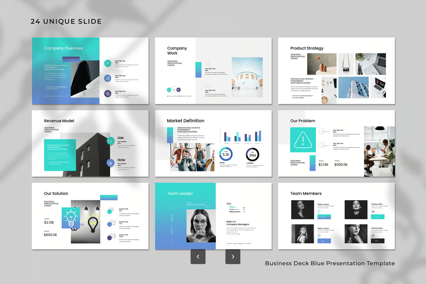 商务蓝色PPT模板可编辑高级感工作汇报企业演示年终总结Business Deck Blue Presentation Template-演示喵HUB