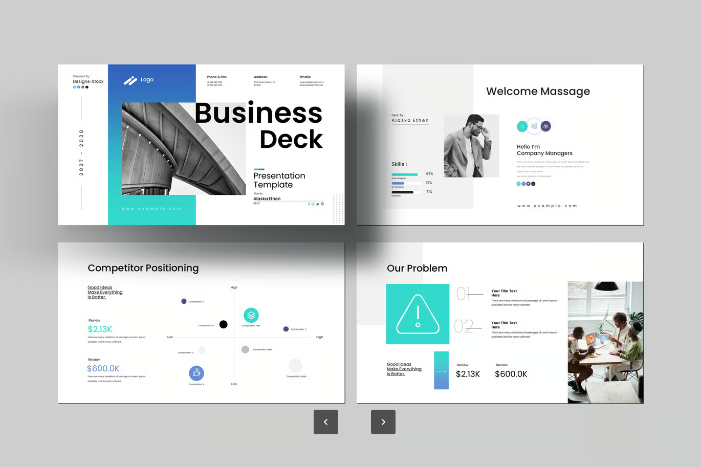商务蓝色PPT模板可编辑高级感工作汇报企业演示年终总结Business Deck Blue Presentation Template-演示喵HUB