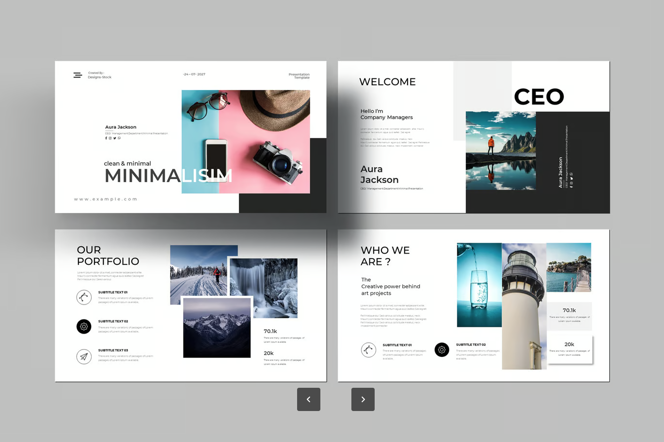 苹果Keynote极简模板商务学术两用可编辑高级感PPT素材Clean Minimal Keynote Template-演示喵HUB