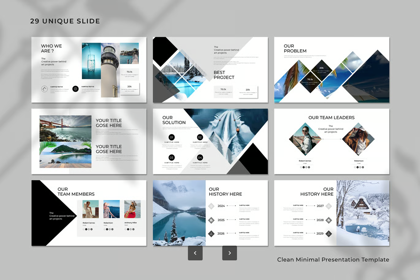 苹果Keynote极简模板商务学术两用可编辑高级感PPT素材Clean Minimal Keynote Template-演示喵HUB