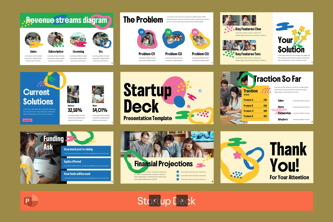 创业路演PPT模板商务极简风Startup Deck可编辑融资计划书投资人必备Startup Deck-演示喵HUB