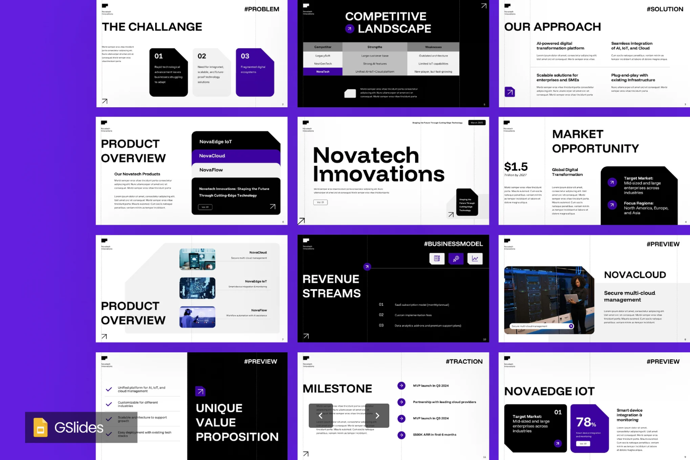 2025高端商务PPT模板 Bold Modern可编辑动态科技感答辩专用Bold Modern Pitch Deck-演示喵HUB
