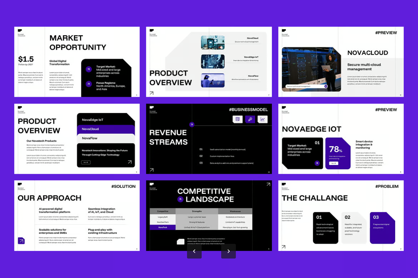 2025高端商务PPT模板 Bold Modern可编辑动态科技感答辩专用Bold Modern Pitch Deck-演示喵HUB