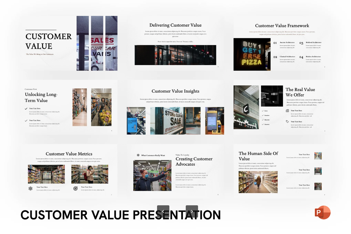 高级感Customer Value商务PPT模板可编辑客户价值分析演示文稿Customer Value-演示喵HUB