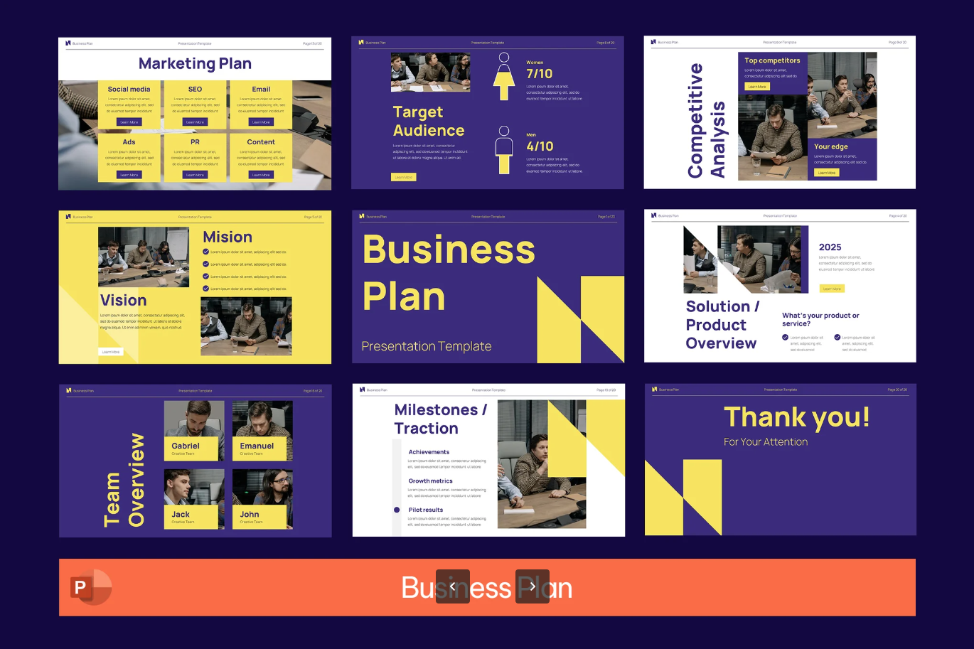 商业计划书PPT模板2025最新高端可编辑动态创意BP路演汇报Business Plan-演示喵HUB
