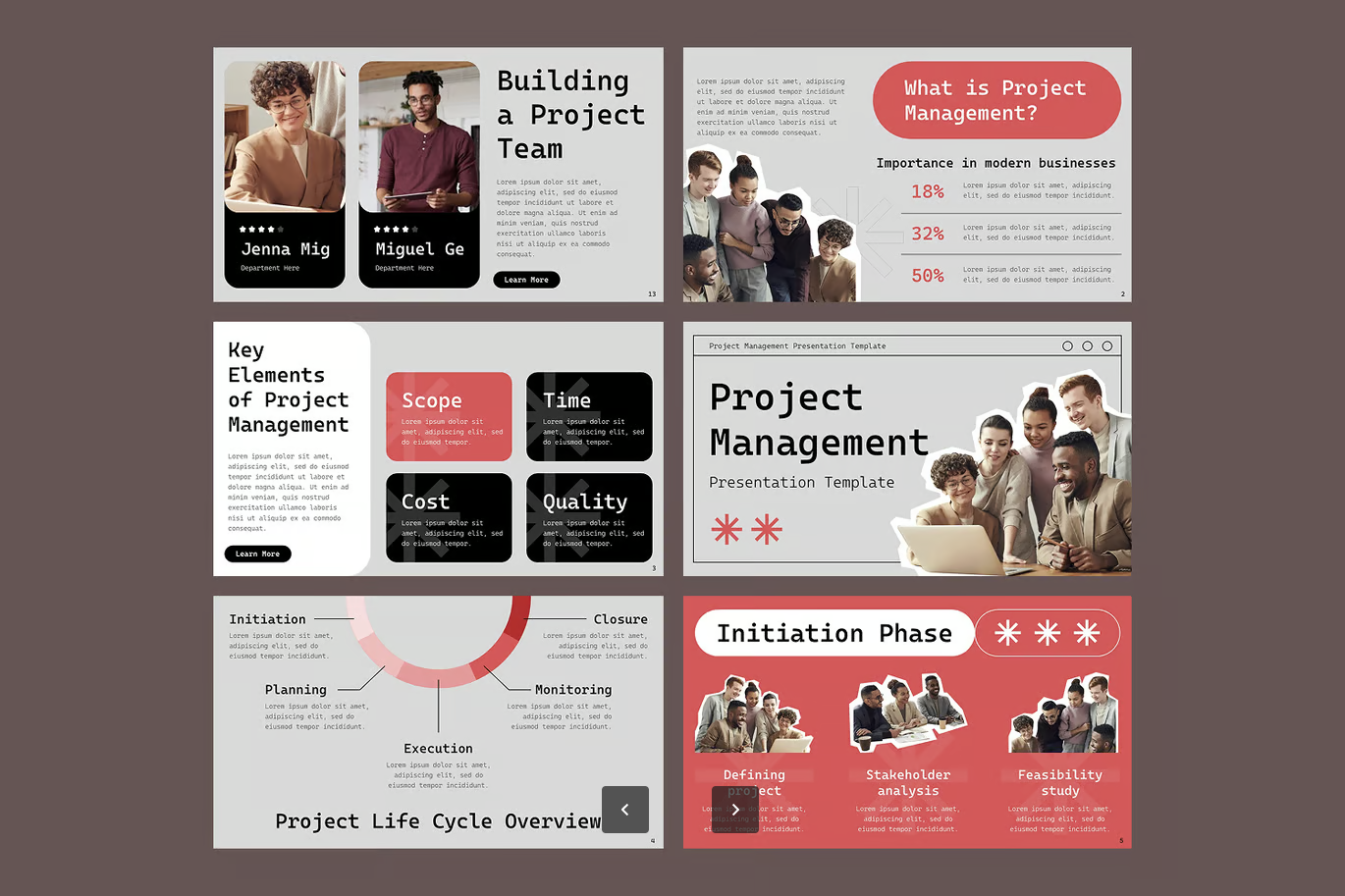 项目管理PPT模板可编辑商务风高级感汇报必备甘特图一键套用Project Management-演示喵HUB