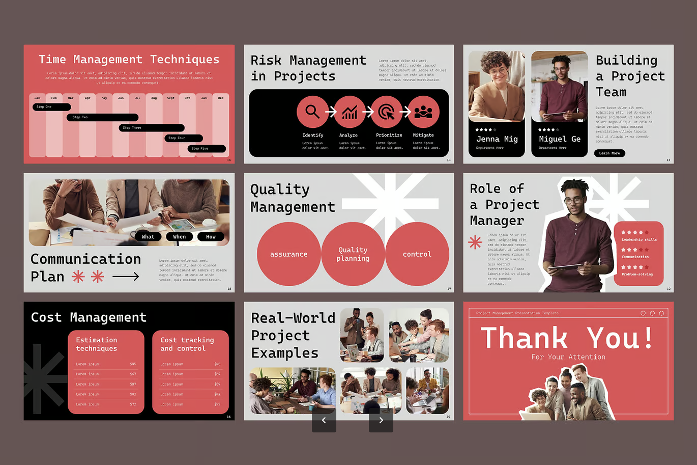 项目管理PPT模板可编辑商务风高级感汇报必备甘特图一键套用Project Management-演示喵HUB