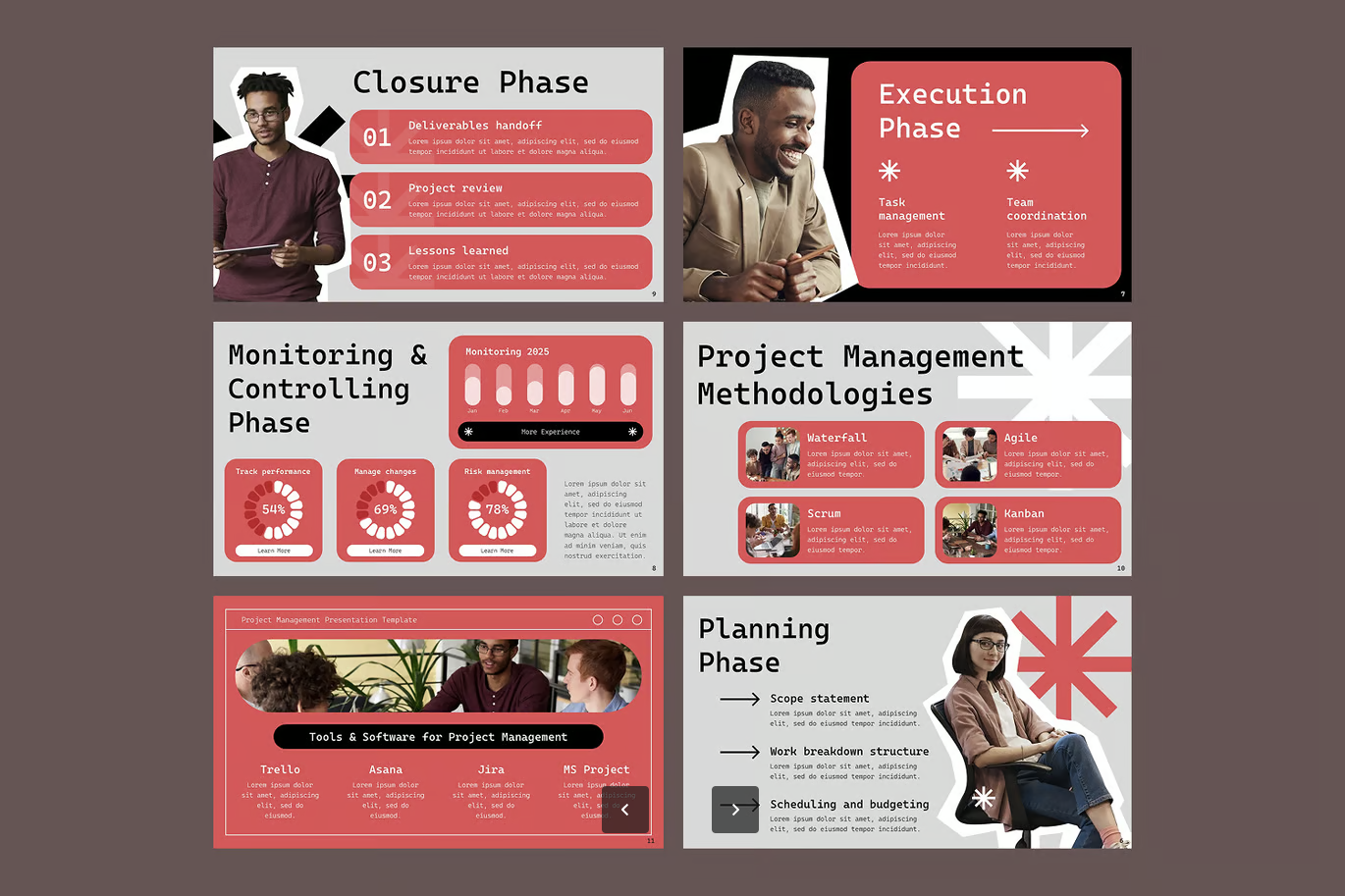 项目管理PPT模板可编辑商务风高级感汇报必备甘特图一键套用Project Management-演示喵HUB