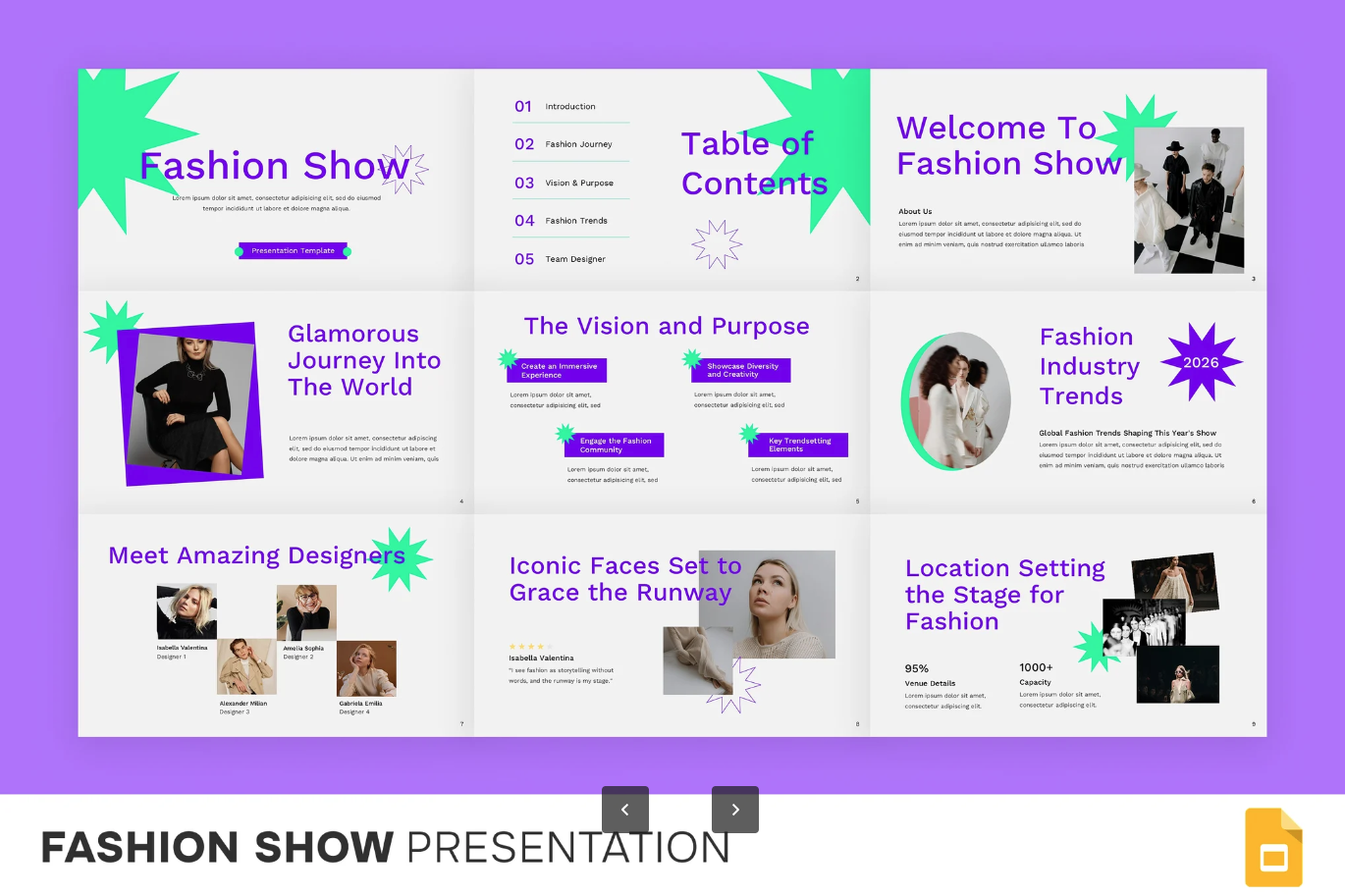 欧美风时装周PPT模板可编辑动态T台秀场高端大气设计师专用Fashion Show-演示喵HUB