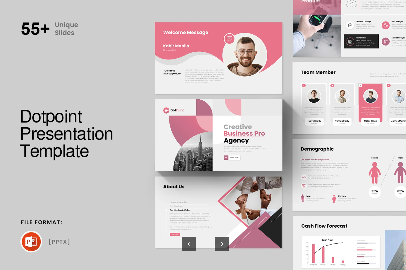 DotPoint商务PPT模板高端可编辑企业汇报工作总结动态演示素材DotPoint Business PowerPoint Presentation Template-演示喵HUB