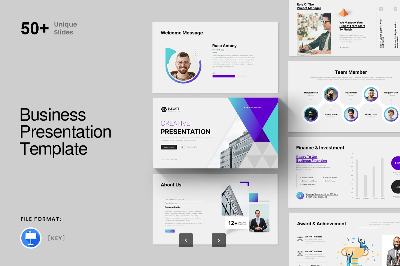 高端商务PPT模板2025可编辑年终总结简约现代风Keynote演示文稿Elevate Business Keynote Presentation Template-演示喵HUB