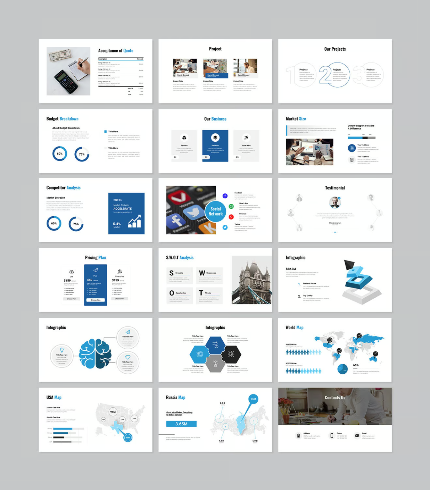 2025高端商务PPT模板 Project提案动态可编辑 简约大气工作汇报Project Proposal PowerPoint Presentation Template-演示喵HUB