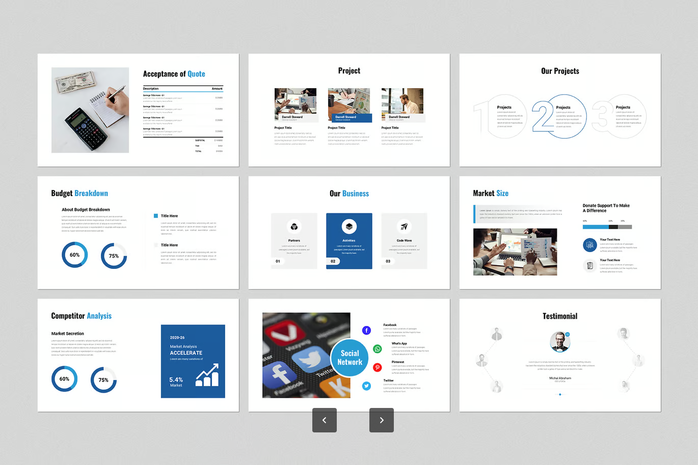 2025高端商务PPT模板 Project提案动态可编辑 简约大气工作汇报Project Proposal PowerPoint Presentation Template-演示喵HUB
