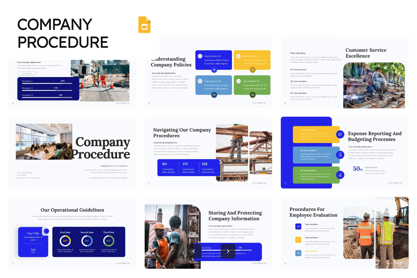 高端商务风公司流程PPT模板可编辑企业培训工作汇报Company Procedure-演示喵HUB