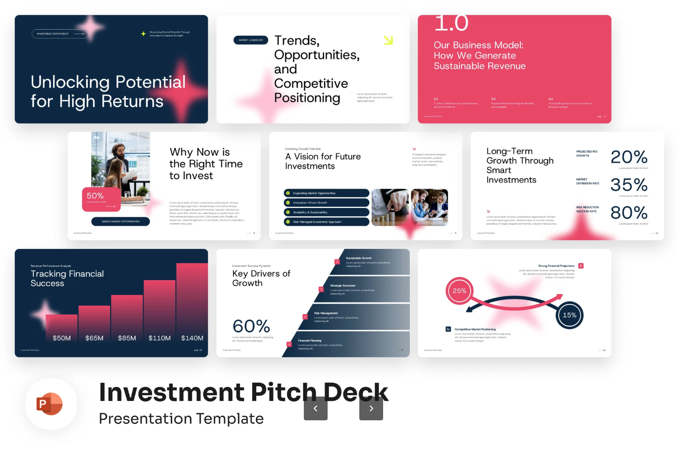 Investment Pitch Deck可编辑PPT模板投资融资极简商务风路演套装Investment Pitch Deck Presentation Template-演示喵HUB