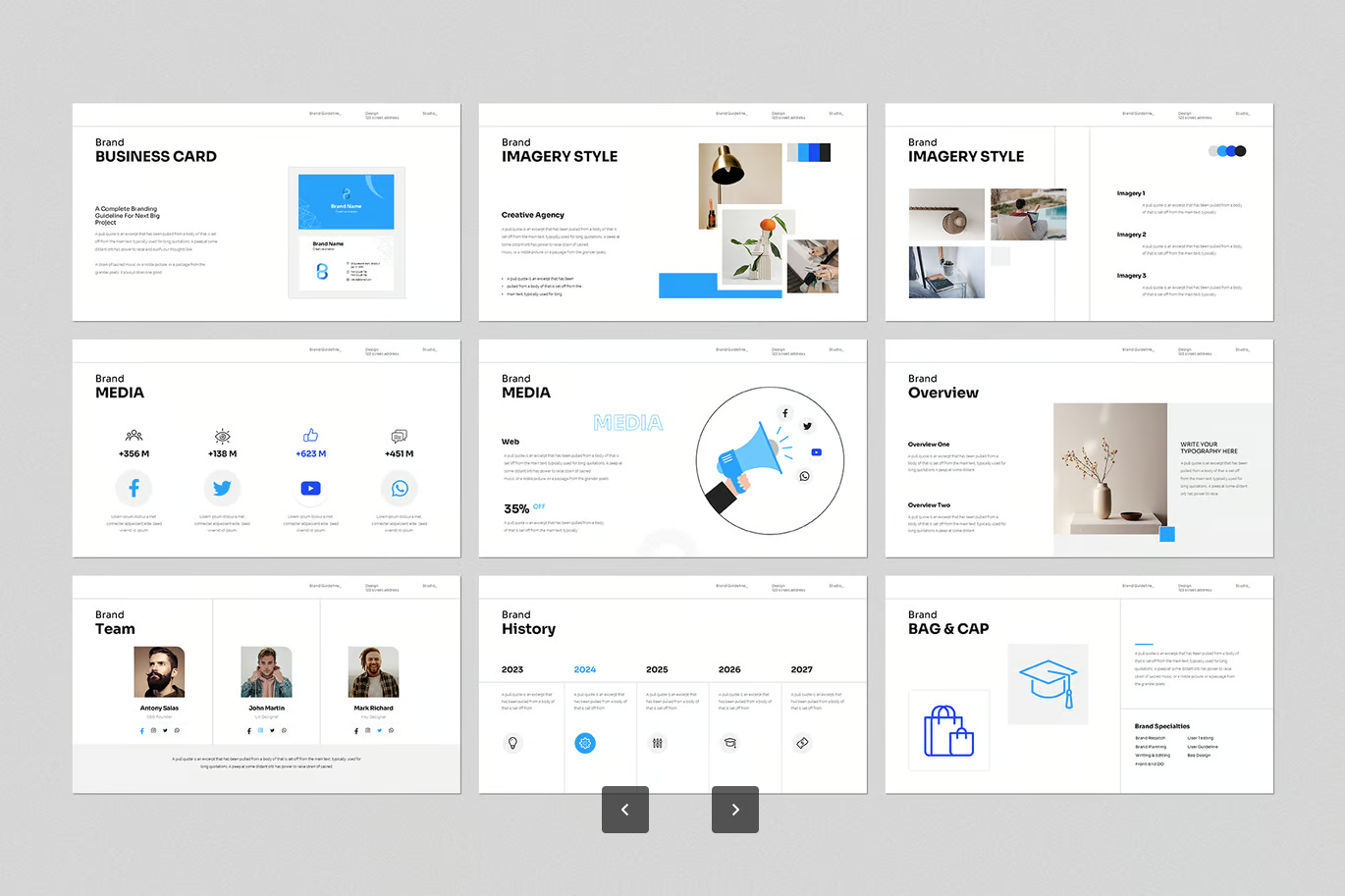 Brand Gridline商务PPT模板高级感可编辑Google幻灯片企业级扁平化设计Brand Gridline Google Slides Presentation Template-演示喵HUB