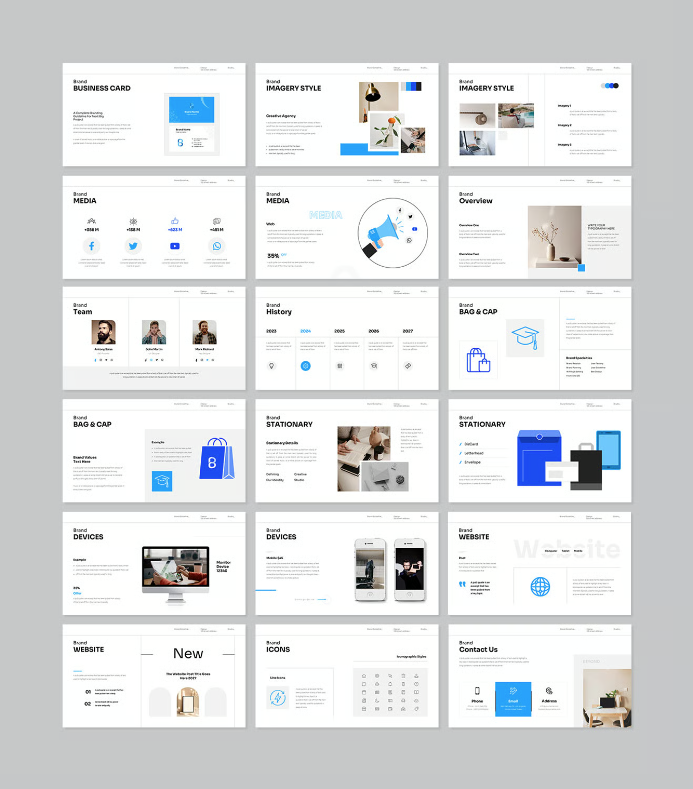 Brand Gridline商务PPT模板高级感可编辑Google幻灯片企业级扁平化设计Brand Gridline Google Slides Presentation Template-演示喵HUB
