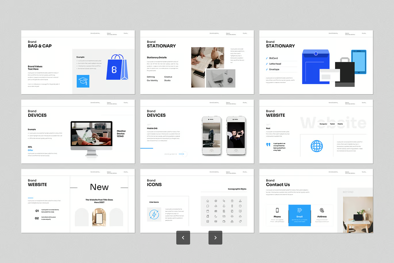 Brand Gridline商务PPT模板高级感可编辑Google幻灯片企业级扁平化设计Brand Gridline Google Slides Presentation Template-演示喵HUB